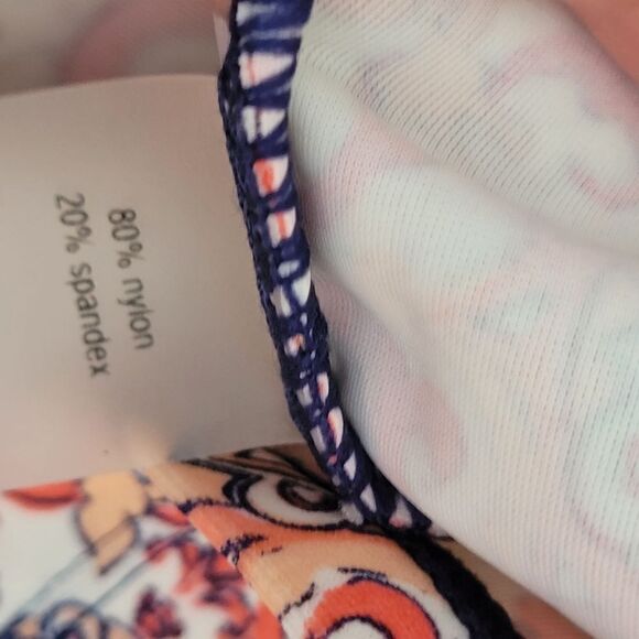 14 CABANA LIFE CORAL PINK NAVY BLUE LONG SLEEVE SWIM TOP RASHGUARD RASH GUARD XL - Picture 5 of 8